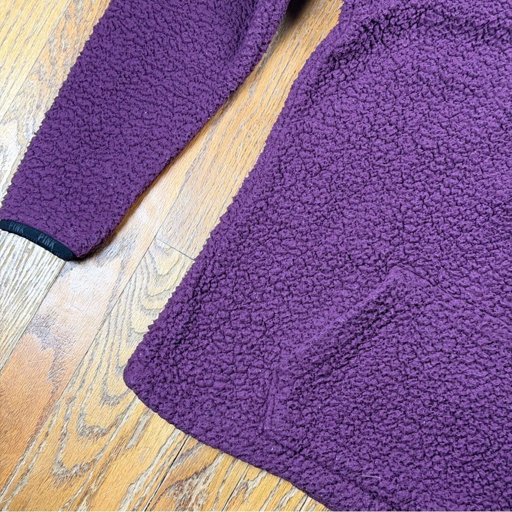 Victoria's Secret PINK Sweatshirt Womens XS Purple Sherpa 1/4 Zip Pullover - Picture 3 of 11